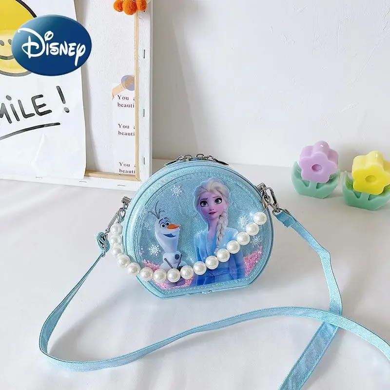 Disney Frozen Princess Elsa Handbag for Girls' Lovely Princess Messenger Bag Coin Wallet 2023 Luxury Designer Crossbody Bags