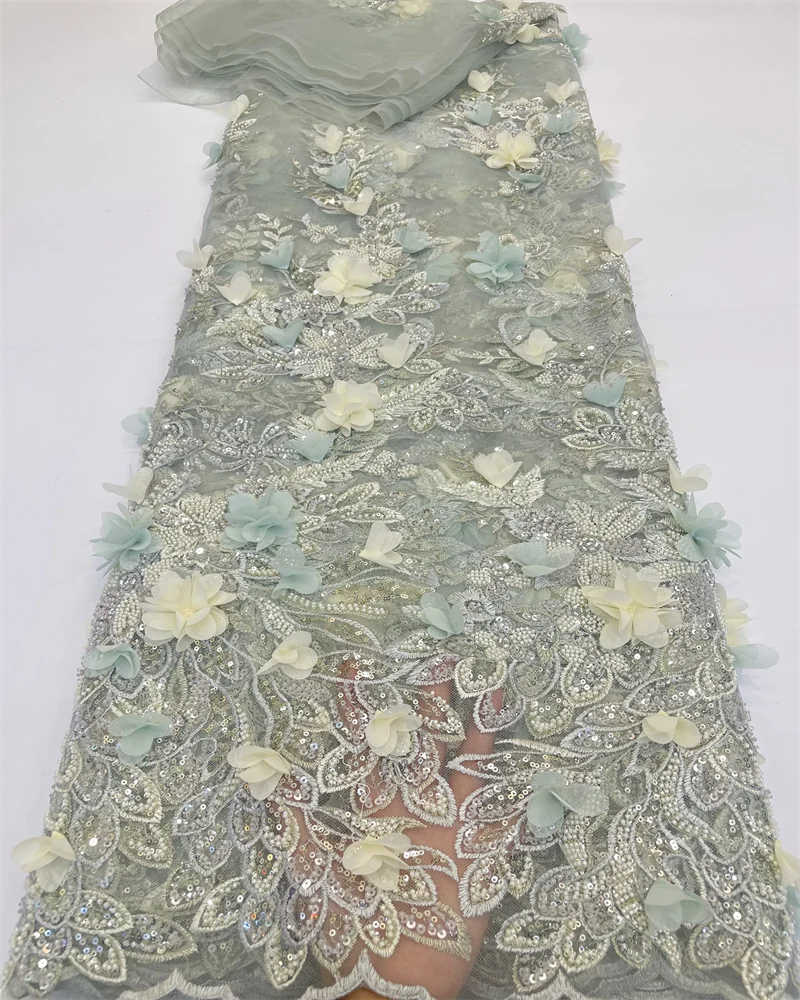 

Pink African 3D Groom Lace Fabric 2023 High Quality Sequins Lace Material French Net Lace Fabrics For Wedding Party Derss Sewing