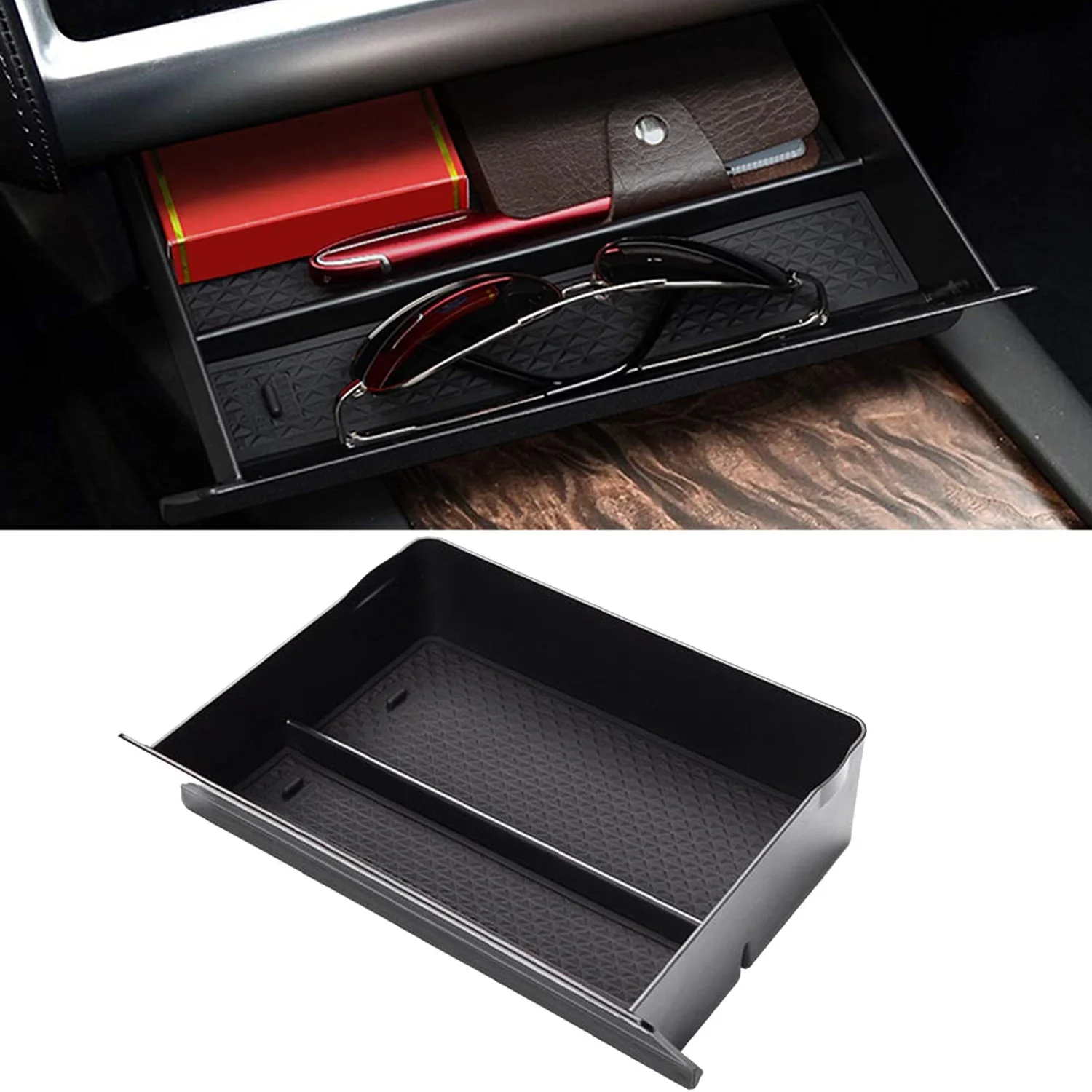 

Center Console Cubby Drawer Storage Box Car Armrest Organizer Container For Tesla Model S X 2012-2021 LHD