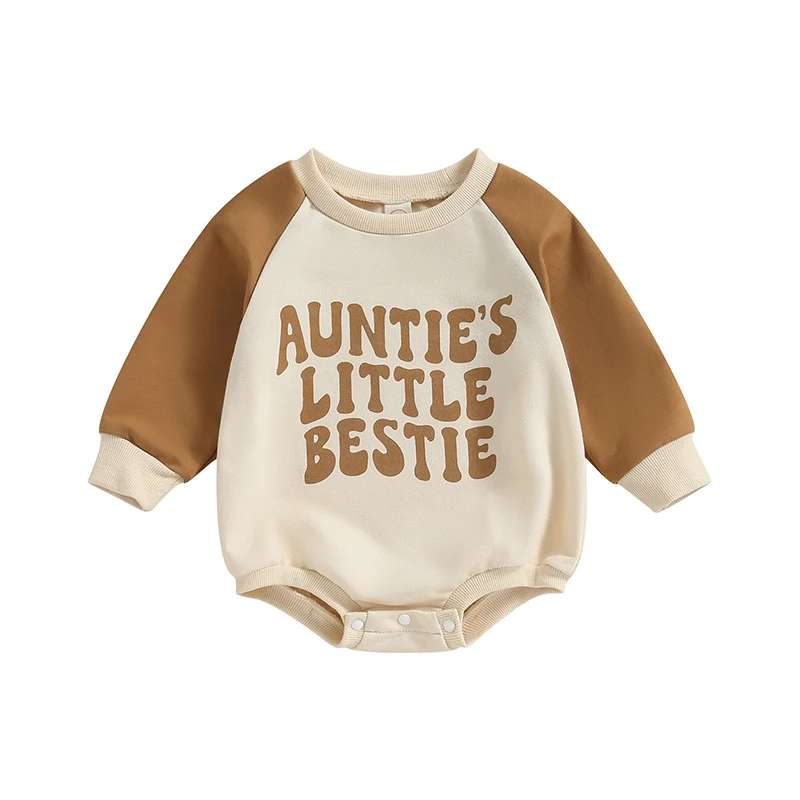 

Baby Fall Romper Casual Raglan Long Sleeve Round Neck Letter Print Bodysuit Infant Autumn Outfit