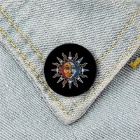 elestial mosaic sun moon pin custom funny brooches shirt lapel bag cute badge cartoon cute jewelry gift for lover girl friends