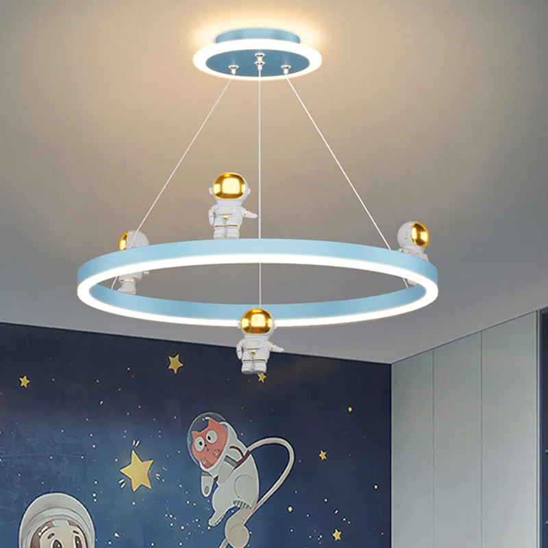 

Art Led Chandelier Pendant Lamp Light Room Decor Spaceman kids dine dining indoor Ceiling hanging fixture decorative luminaires