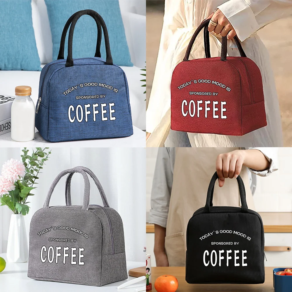 

Canvas Shoulder Cooler Bags Portable Lunch Bag For Women Thermal Bag Lunch Box Tote organizer Food Picnic Beach Bag