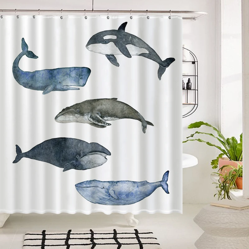Underwater Simple Nordic Modern Shower Curtain Decor Design Bathroom Curtain Drapes Fabric Rideau De Douche Home Garden Supplies
