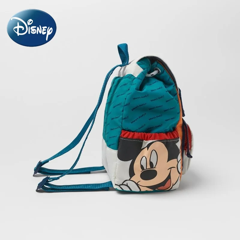 Disney's New Lightweight Stitching Mickey Cartoon Print Children's Backpack Large-capacity Drawstring School Bag Hand Bags