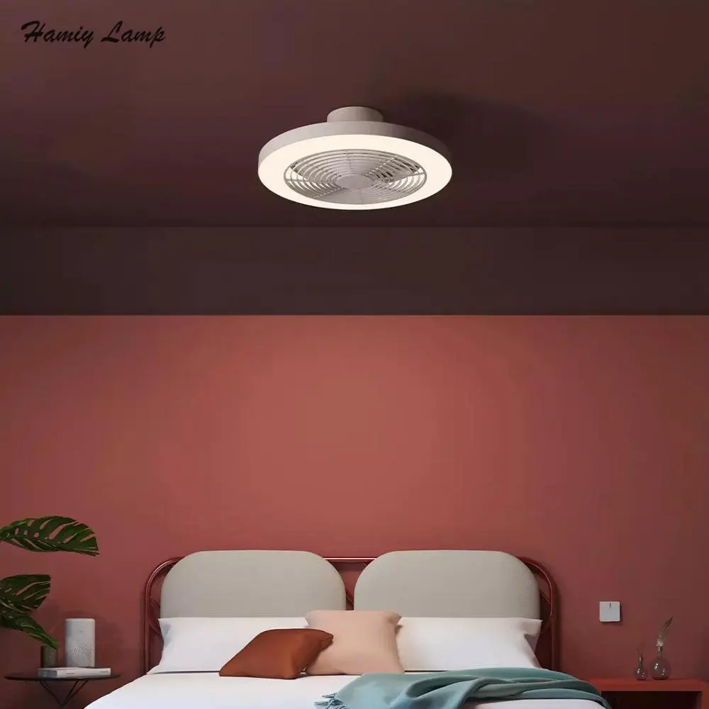 

Ceiling Fans Modern 58cm Round Nordic APP Simple Lighting Living Bedroom Ventiladores De Techo Fan with Remote Control Lamp