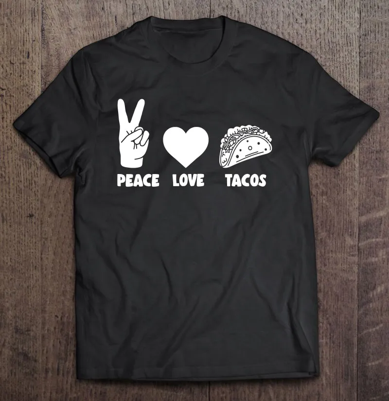 

Забавная футболка Taco с надписью Peace Love футболка Tacos Taco Lover, футболка большого размера, женская футболка, винтажная аниме одежда, футболки для ...