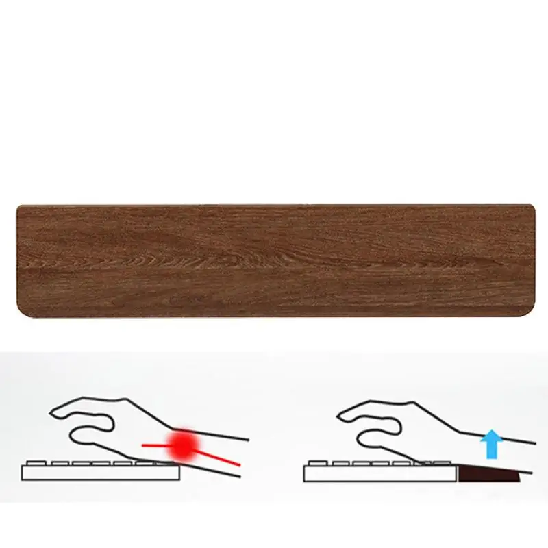 

Подставка под запястье с клавиатурой для компьютера, подставка под запястье с 61108 клавишами, ореховая модель, нескользящая, с 6 наклонами, подставка под ладонь из экологичного вощеного масла для студентов