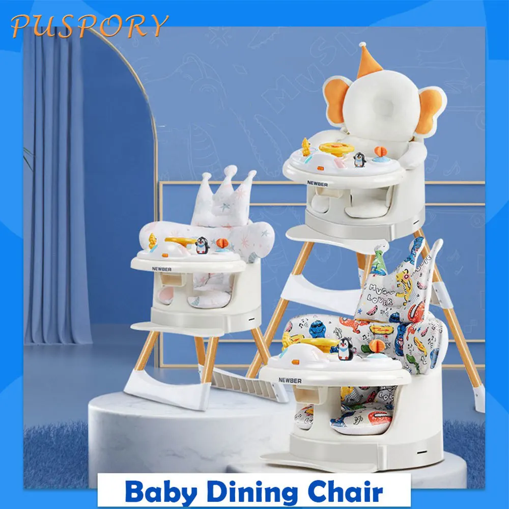 Baby Dining Chair 3 In 1 Multifunction Baby Chair Portable 4 Wheel Slide Newborn Learn Eat Dining Seat Kid Entertainment Table