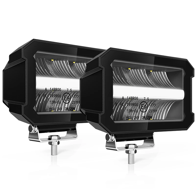

MICTUNING LED Lights 2 PCS 50W Bezel-Less LED Pods Light, LED Driving Fog Light LED Work Light, IP67 Waterproof with Adjustable