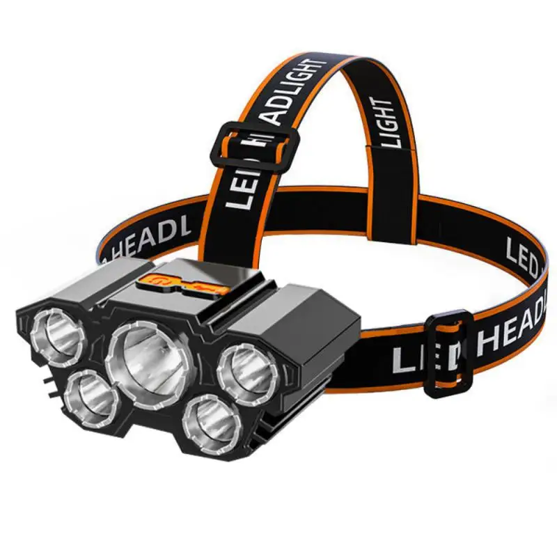 

Creative Super Bright Zoom Lantern Searching Camping Head Light 5led Headlight 4500k Rechargeable 2023 Waterproof Fishing Lamp