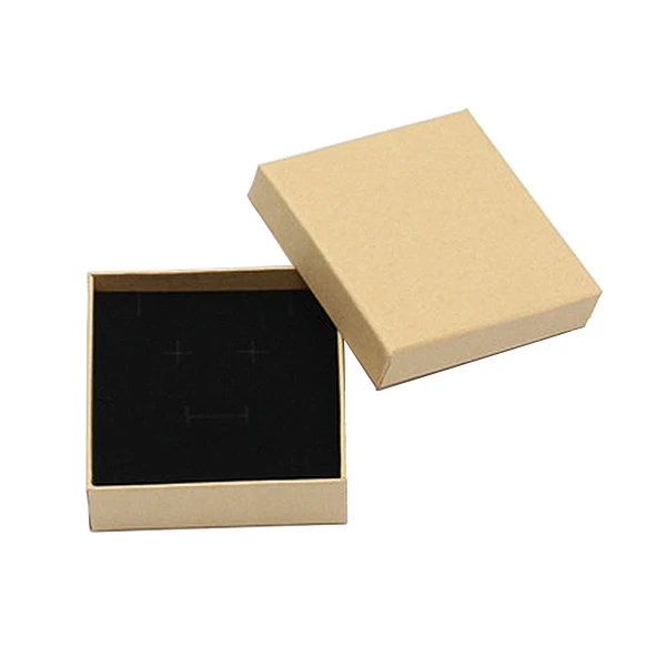 16 Pieces Of Kraft Cardboard Jewelry Box, 9 X 9 X 3Cm