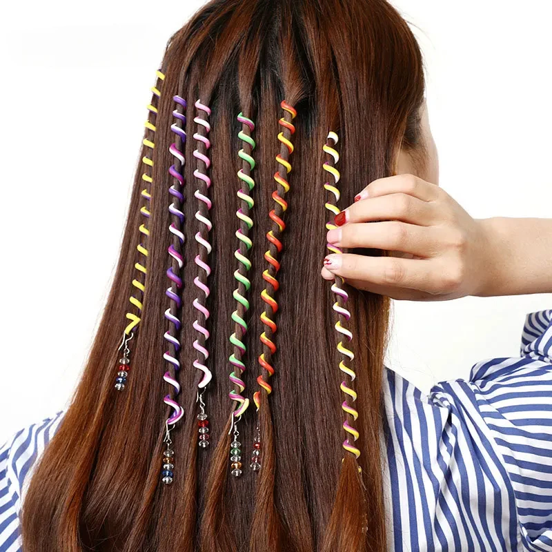 

6PCS Colorful Cute Girl Curler Hair Braid Hair Styling Tools Hair Roller Braid Tie Gum Women Hair Accessories DIY Hairstyle Tool