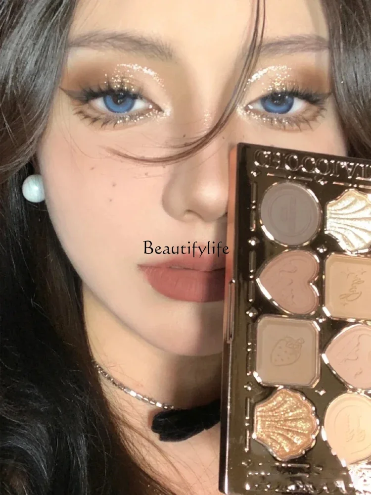 Цветок знания шоколад диск для теней восемь цветов земли цвет зеленый матовый