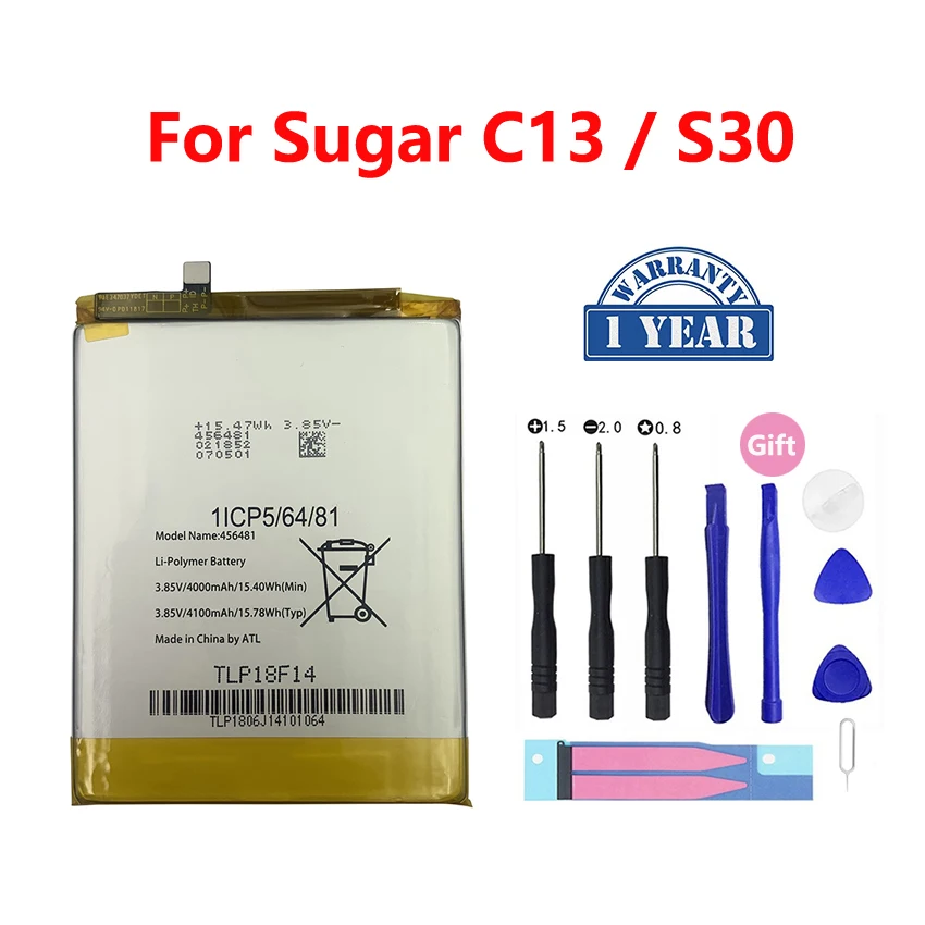 

New Original Phone Battery 456481 4100mAh For Sugar C13 S30 High Quality Phone Replacement Bateria Batteries