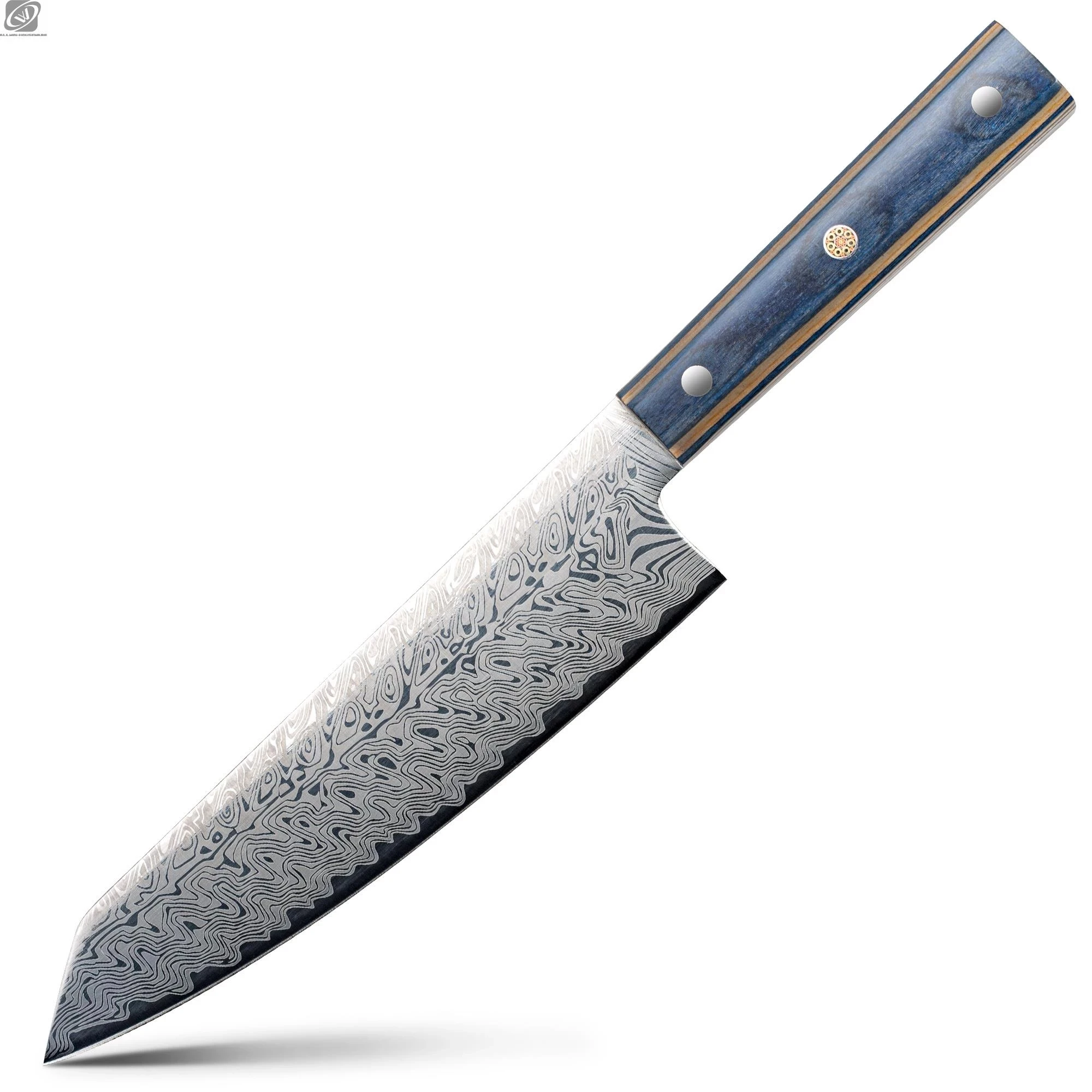 

Santoku Knife Laser Damascus Pattern Kitchen Knife With Ergonomic Pakka Wood Handle Vegetable Meat Knife Cooking Tool