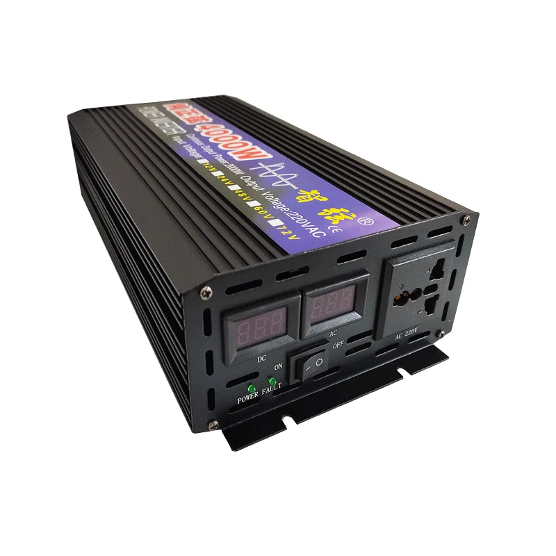 3000W 4000W Pure Sine Wave Inverter DC 12V 24V To AC 220V 50Hz 60Hz Voltage Transformer Converter Solar Off Grid Power Inverters