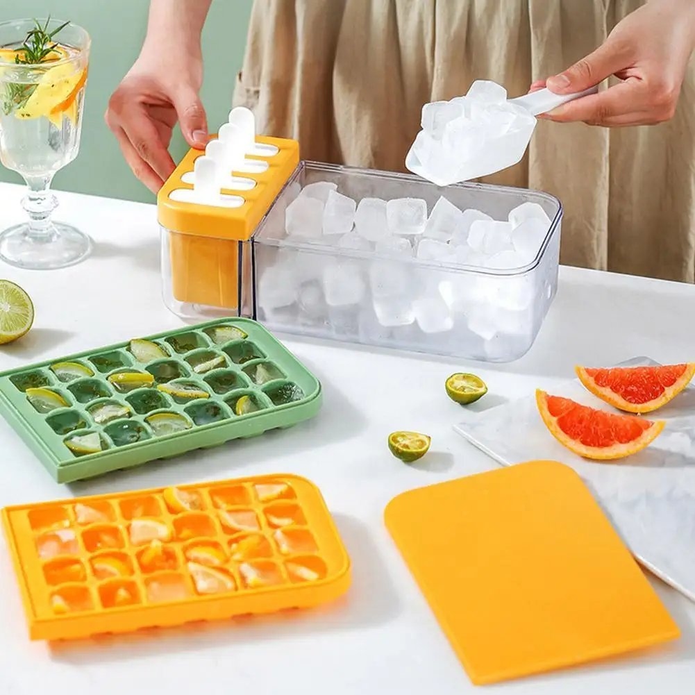 

Square Ice Tray With Ice Cream Ice Cube Two-in-one Cocktail Tool Mold Diy Mould Ice Kitchen Party Maker Vodka Ball Bar Whis O9l9