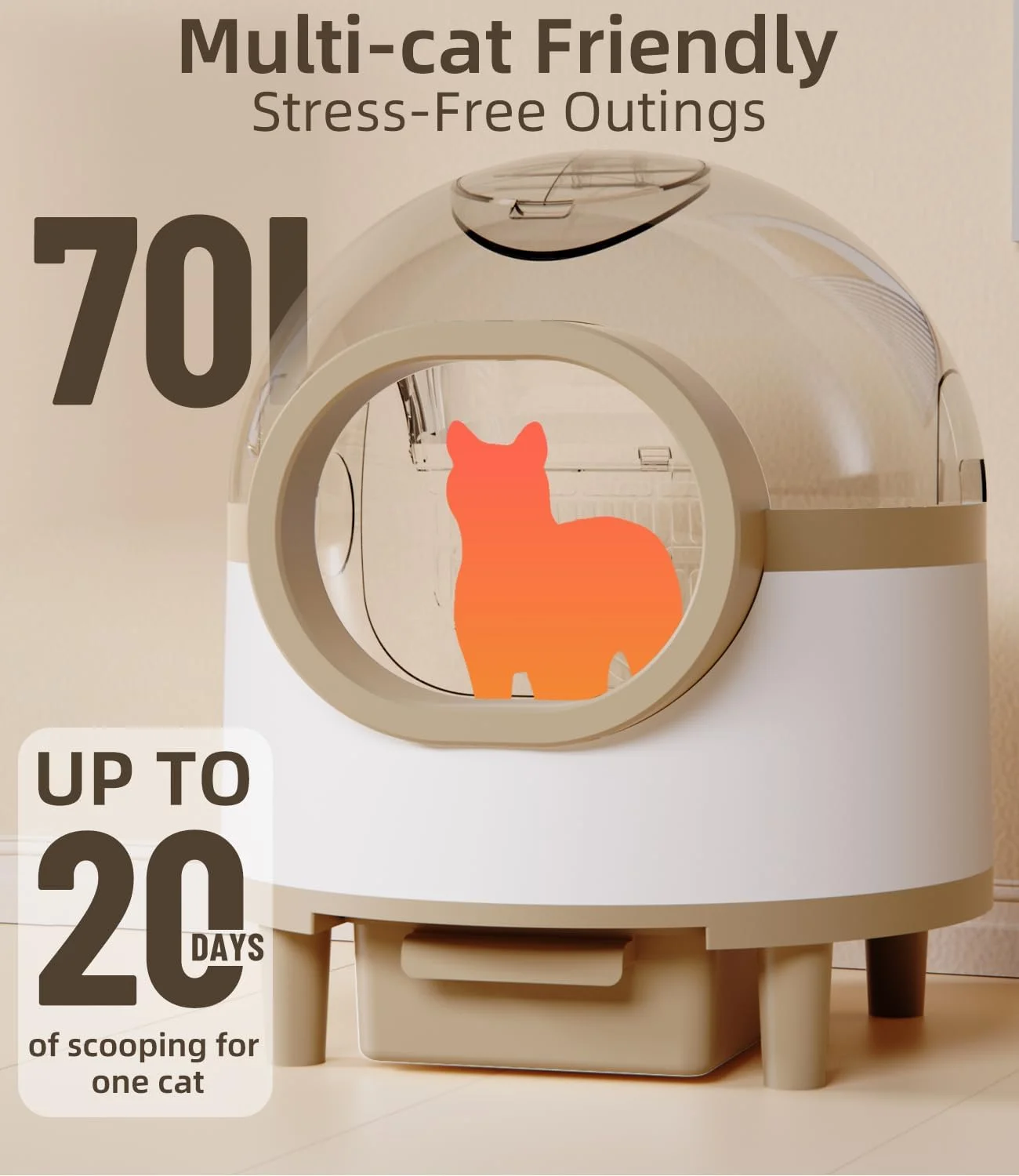 LanYuXuan Самоочищающийся кошачий туалет Smart Cat Litter Box