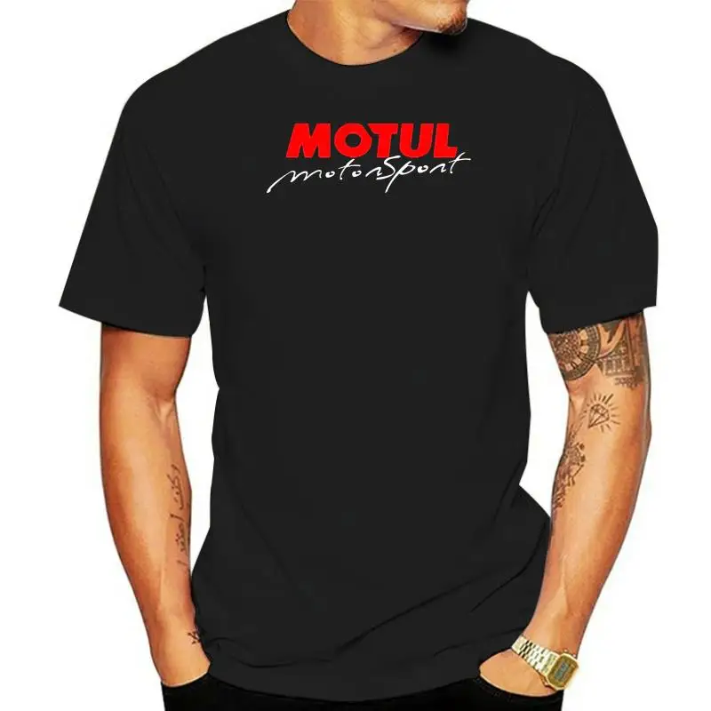 Camiseta Motul para hombre, camisa negra de algodón con cuello redondo, Tops de manga corta, ropa