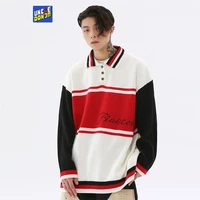 uncledonjm turn down collar knitted sweater men striped sweater men clothes oversized sweater vintage sweater