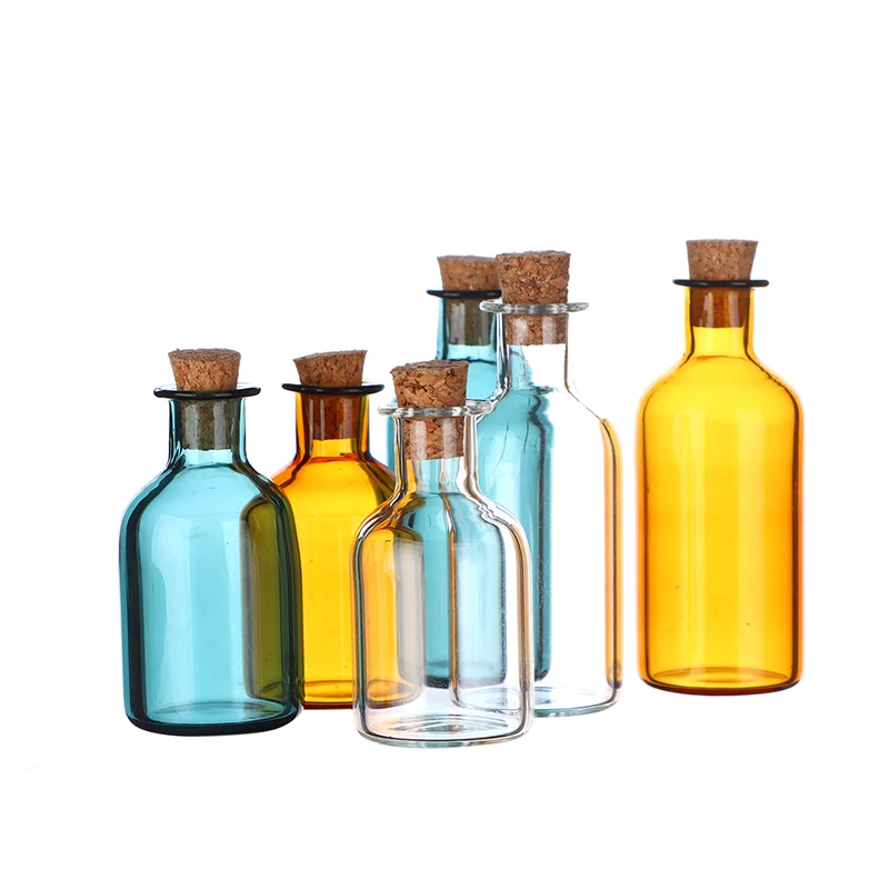 1:12 Миниатюрная ваза для кукольного домика с крышкой из стеклянной бутылки и пробкой.