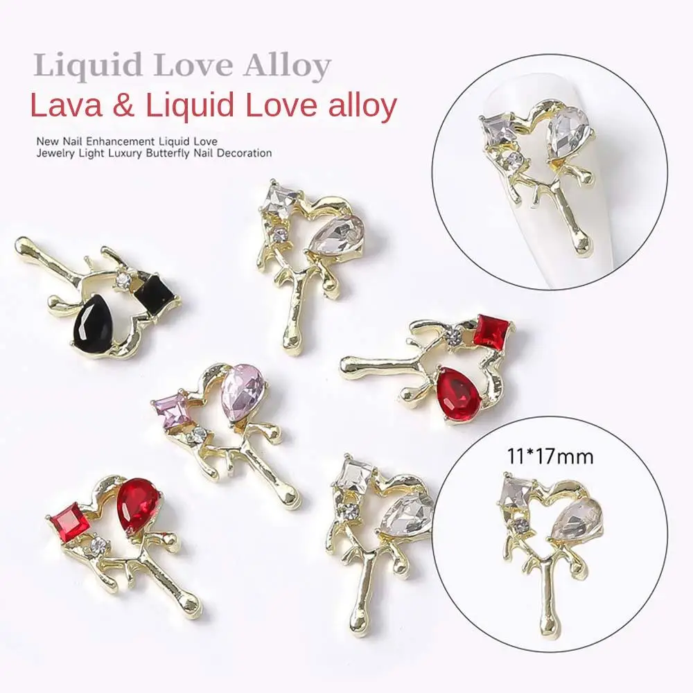 

5Pcs/Set Of Alloy Flower Nail Charm Nail Love Crystal Decoration Nail Jewelry Nail Art Accessories Fashion 3D Nail Diamond