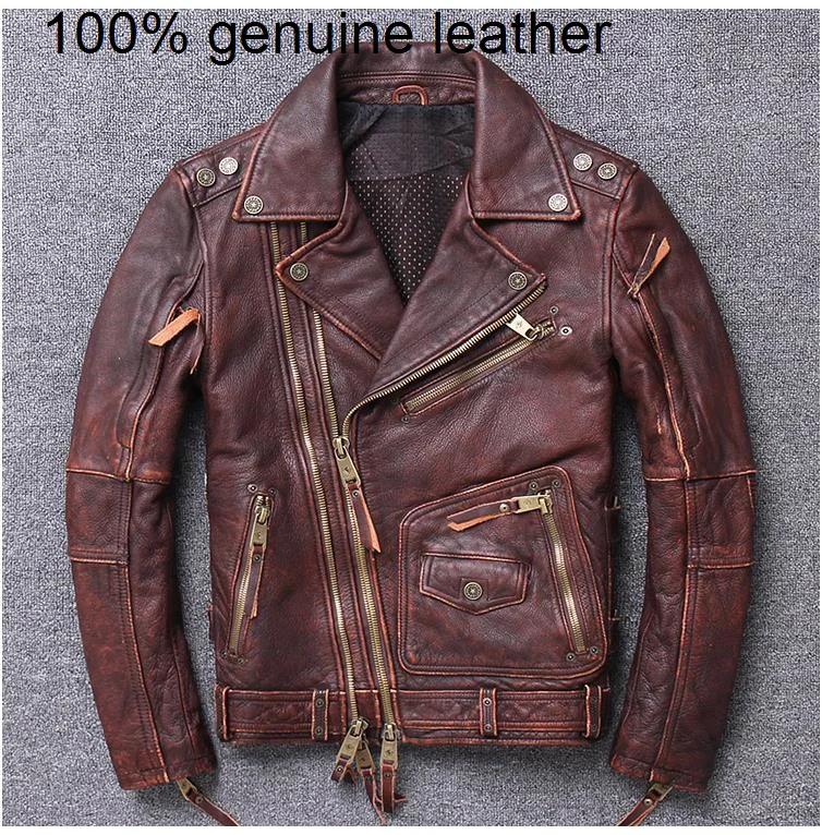 

Качественное байкерское пальто из натуральной кожи для тяжелых профессионалов. Совершенно новая мужская Толстая куртка из воловьей кожи. Качественная кожаная одежда для мотоциклистов