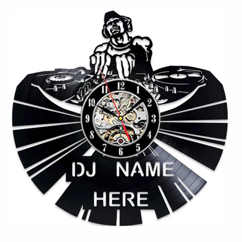 

Custom DJ Name Vinyl Record Wall Clock Vintage Music Disk DJ Name Personalized Your Name Wall Clock Rock N Roll Music Retro Gift