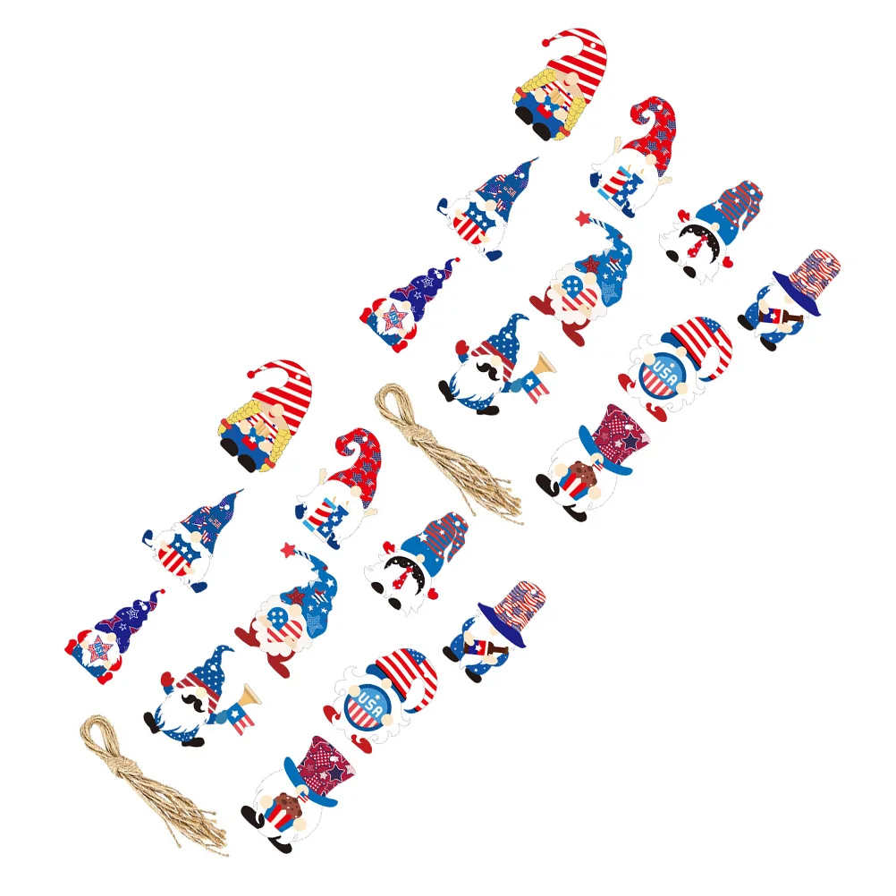 

20 Pcs Independence Day Paper Hanging Ornament Outdoor Decoration America Pendant Ornaments Tree Party Themed Gnome Decorations