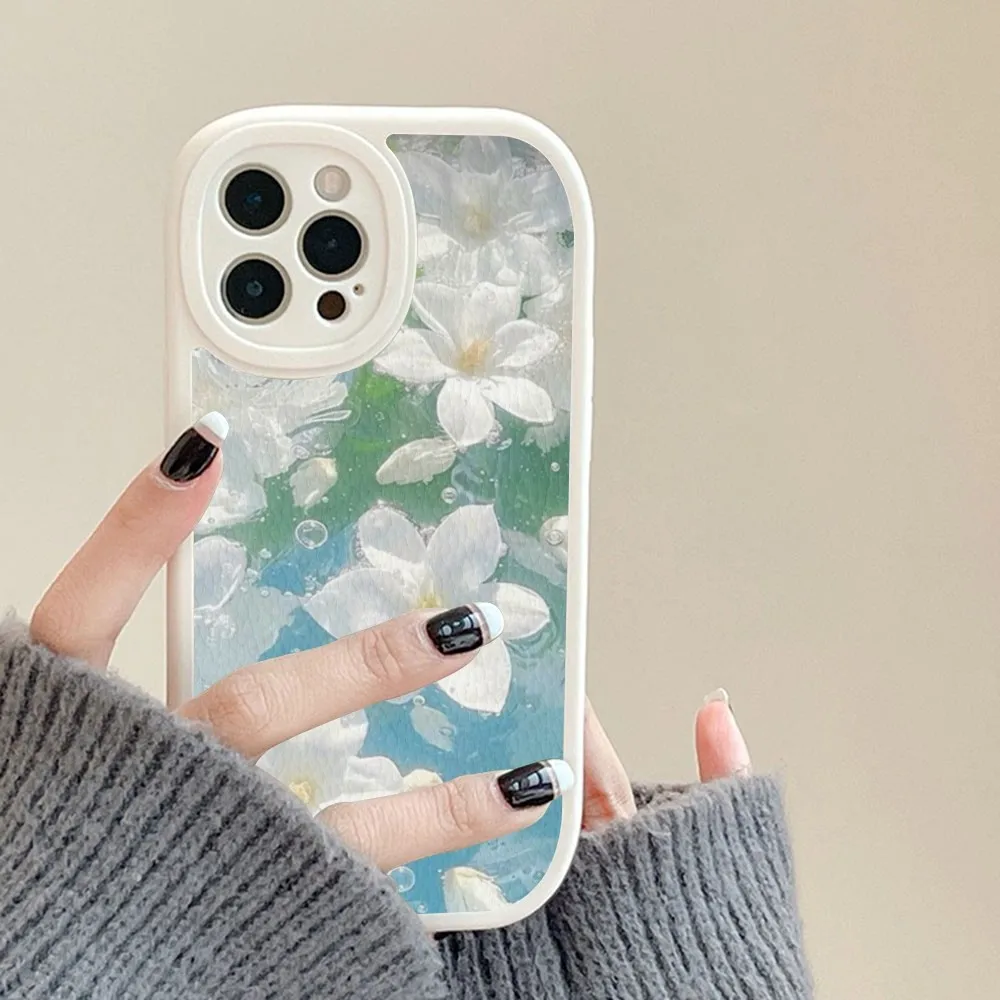 Простой художественный чехол для телефона с 3D водной рябью из жесткой кожи iPhone 16