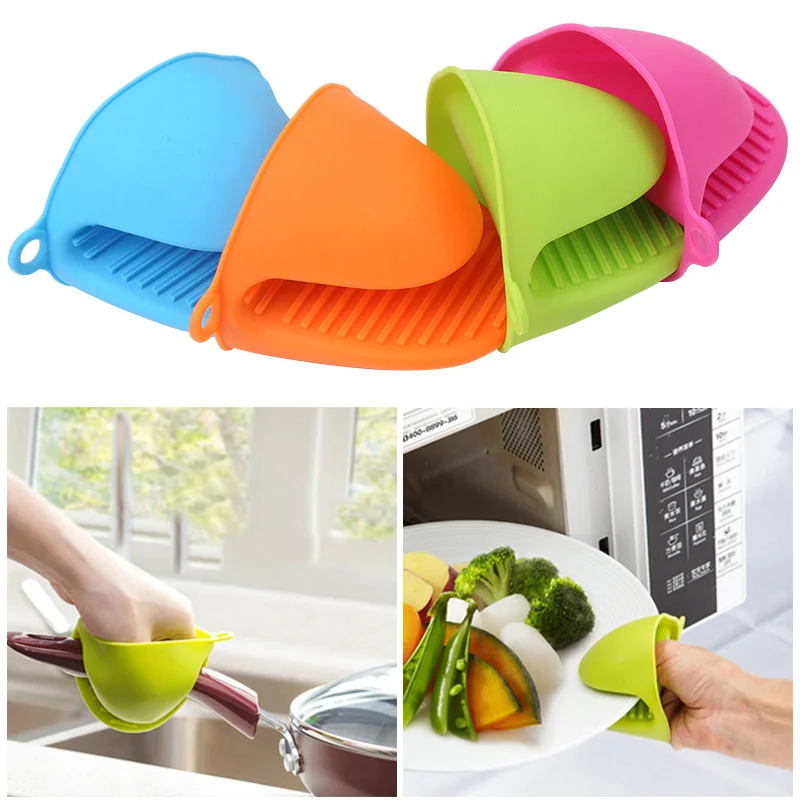 

Thicken Silicone Anti-Hot Gloves Microwave Oven Glove Insulation Non Stick Anti-slip Grips Kitchen Cooking Gadget Bowl Pot Clips