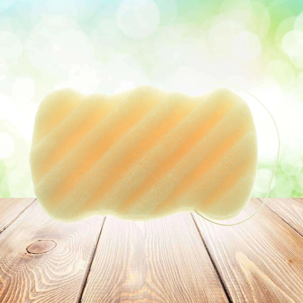 

Wave Shape Konjac Sponge Body and Facial Sponge Exfoliator Cleansing Spong for Women and Men (Beige)