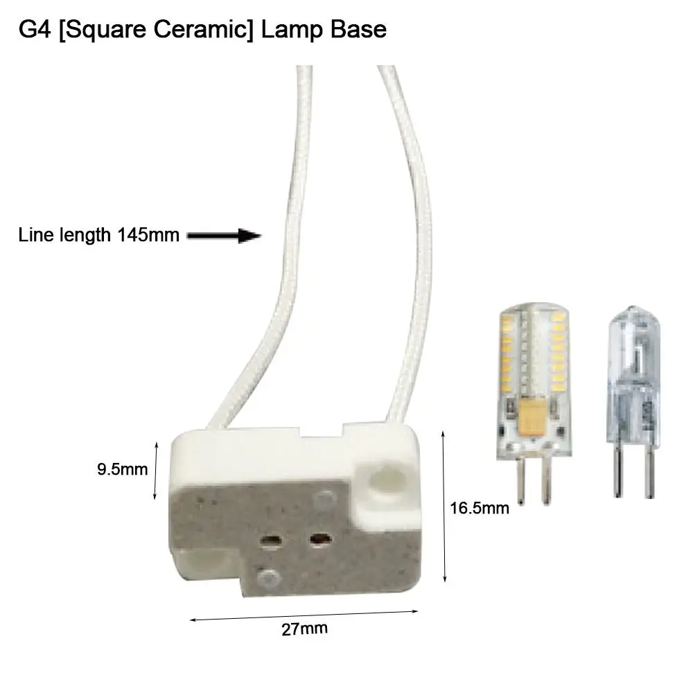 

High Quality Wire Connector Lamp Holder G4/G5.3/G9 G4 Socket Plug Bulb Base Ceramic Head 10cm Lamp Socket for Halogen lamp