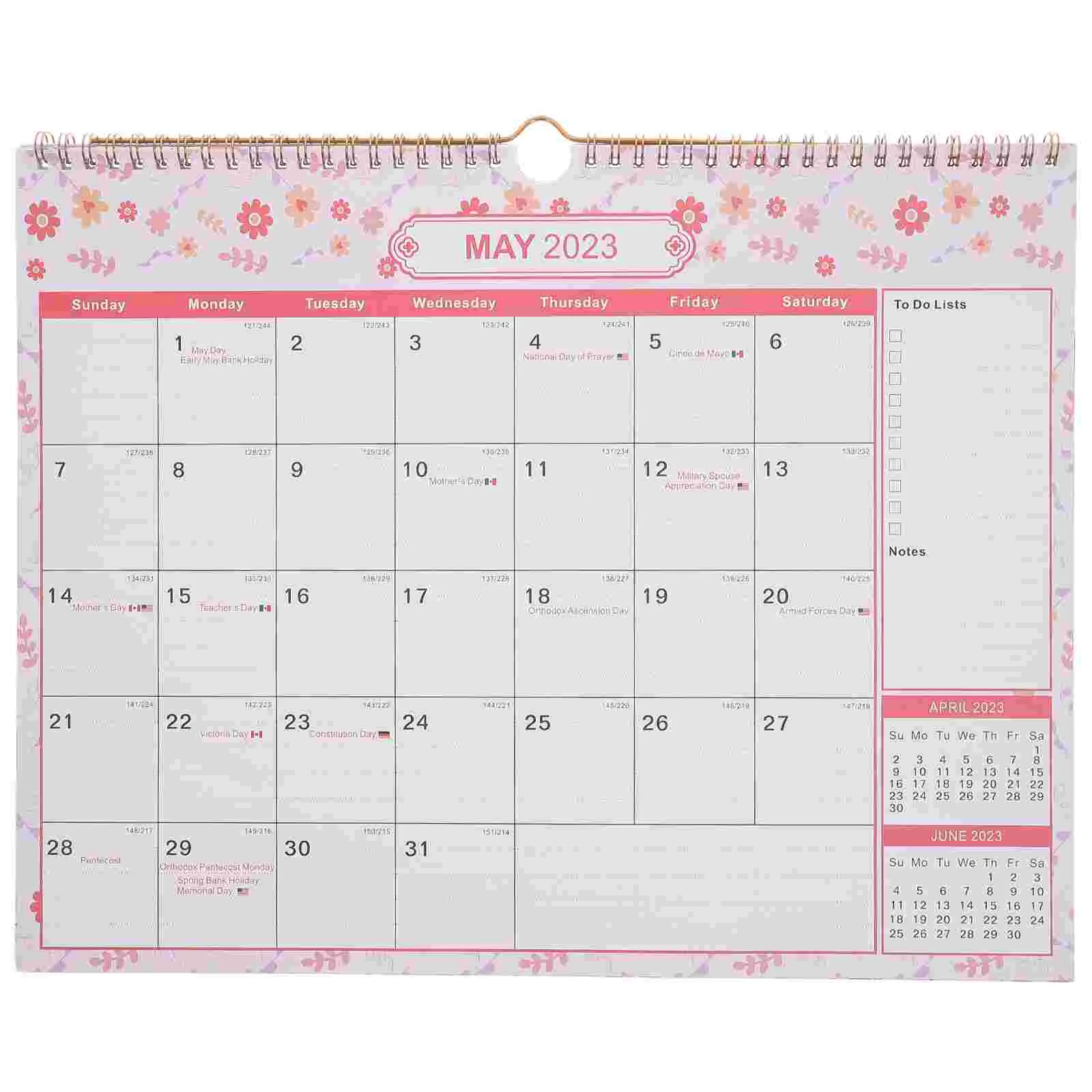 

Feb2022- Dec 2023 Wall Calendar Month Annual Yearly Wall Planner Monthly Spiral Schedule Calendar with Hanging Hook Gift for