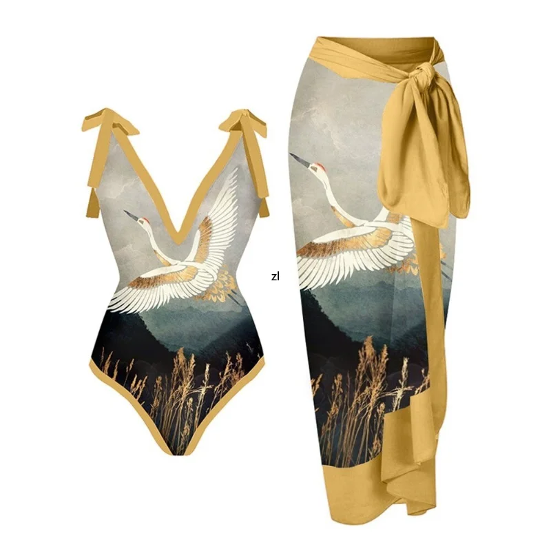 Vintage Women Two Piece Swimsuit Designer Bathing Suit Beach Dress Cover Up Luxury Swimwear Surf Wear Summer Beachwear