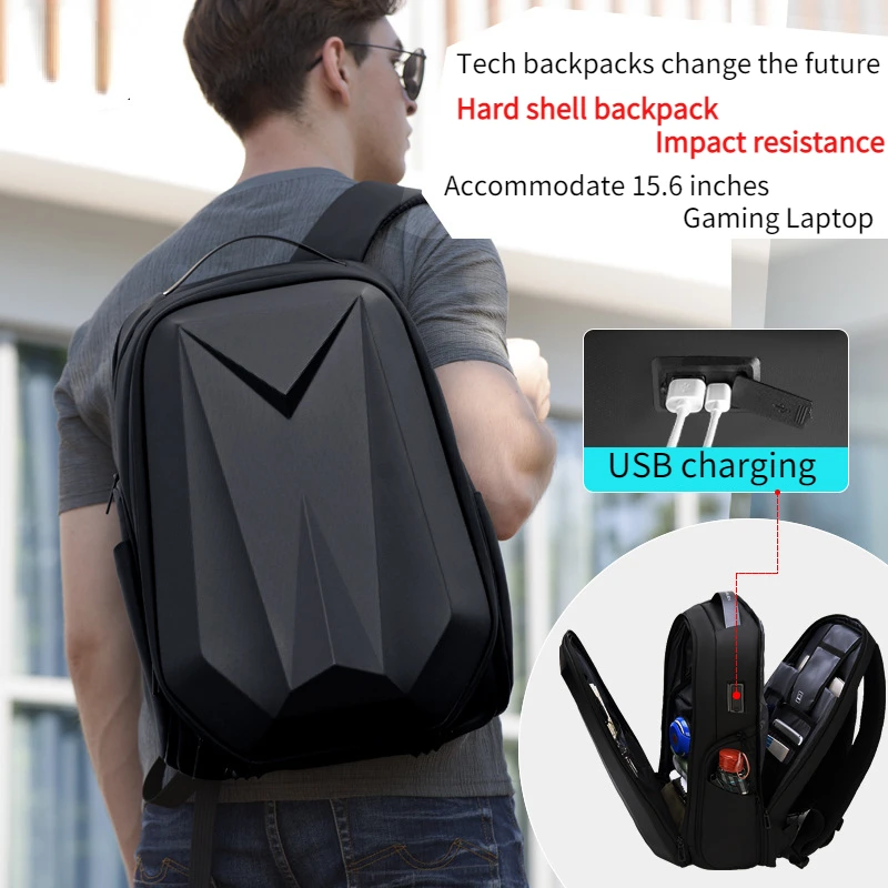 Men's Backpack Casual Large-capacity Hard Shell Business Travel Travel Backpack 15.6-inch Laptop Bag College Student School Bag