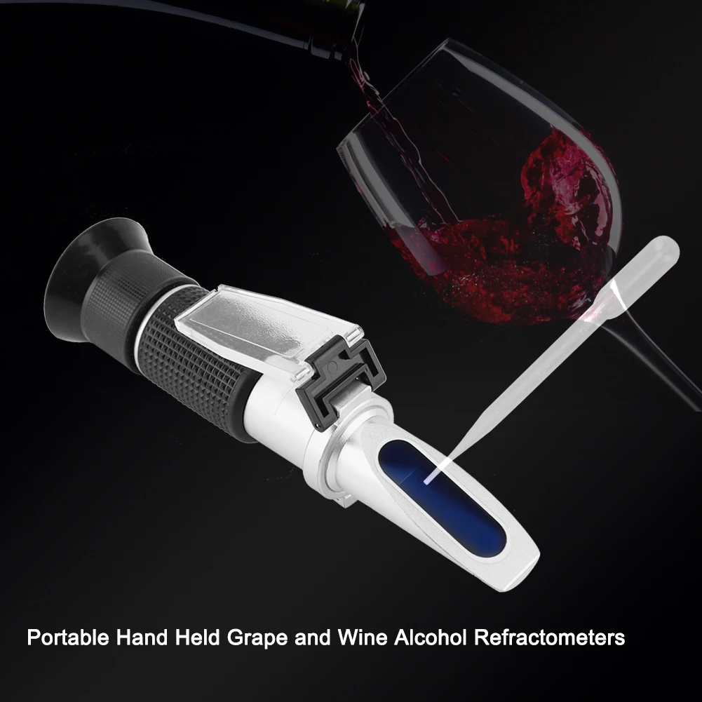 

Портативный Ручной рефрактометр 2 в 1 для вина, винограда и спирта, измеритель концентрации, денситометр 0-25%, алкогольное пиво 0-40% Brix