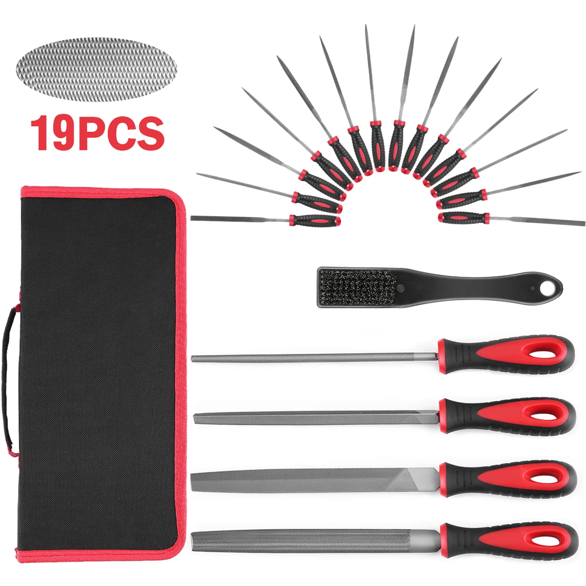 

Meterk 19pcs Diamond Needle File Set for Jewelry Metal Wood Ceramic Glass Stone Craft Sharping Working Hand Carving Tool