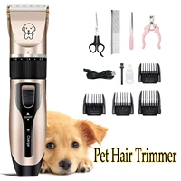 dog hair clipper kit pet hair trimmer puppy grooming electric shaver set usb rechargeable low noise electric clipper for cat dog