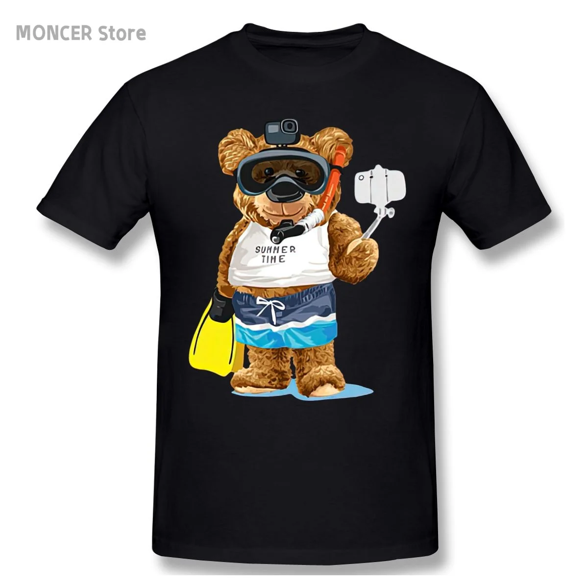 

Dive Selfie Teddy Bear T Shirt Casual Man/women Tee T-Shirt Short Sleeve Cotton Tshirt