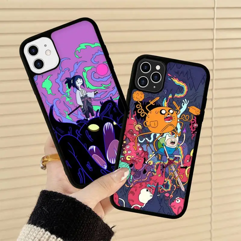 

Cartoon Adventure Time Phone Case Silicone PC+TPU Case for iPhone 11 12 13 Pro Max 8 7 6 Plus X SE XR Hard Fundas