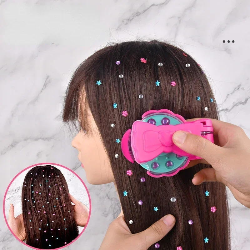 

Bling Bling Make Up Toys for Girls Hair Accessories Children’s Hairpin DIY Crystal Stickers Hair Decoration for Girl Toy Gift
