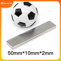 25102050pcs 50x10x2mm thin block strong rare earth magnet n35 rectangular neodymium magnets 50x10x2 strip magnet 50102 mm