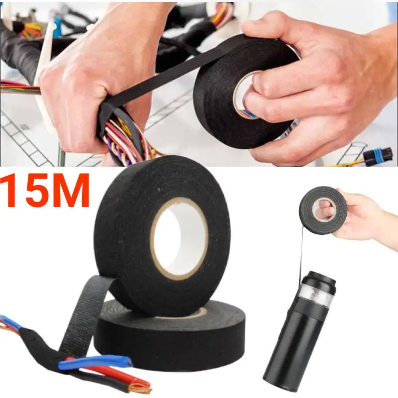 Термостойкая клейкая лента для автомобильных кабелей, 15 м, 9/15/19/25/32/50 мм