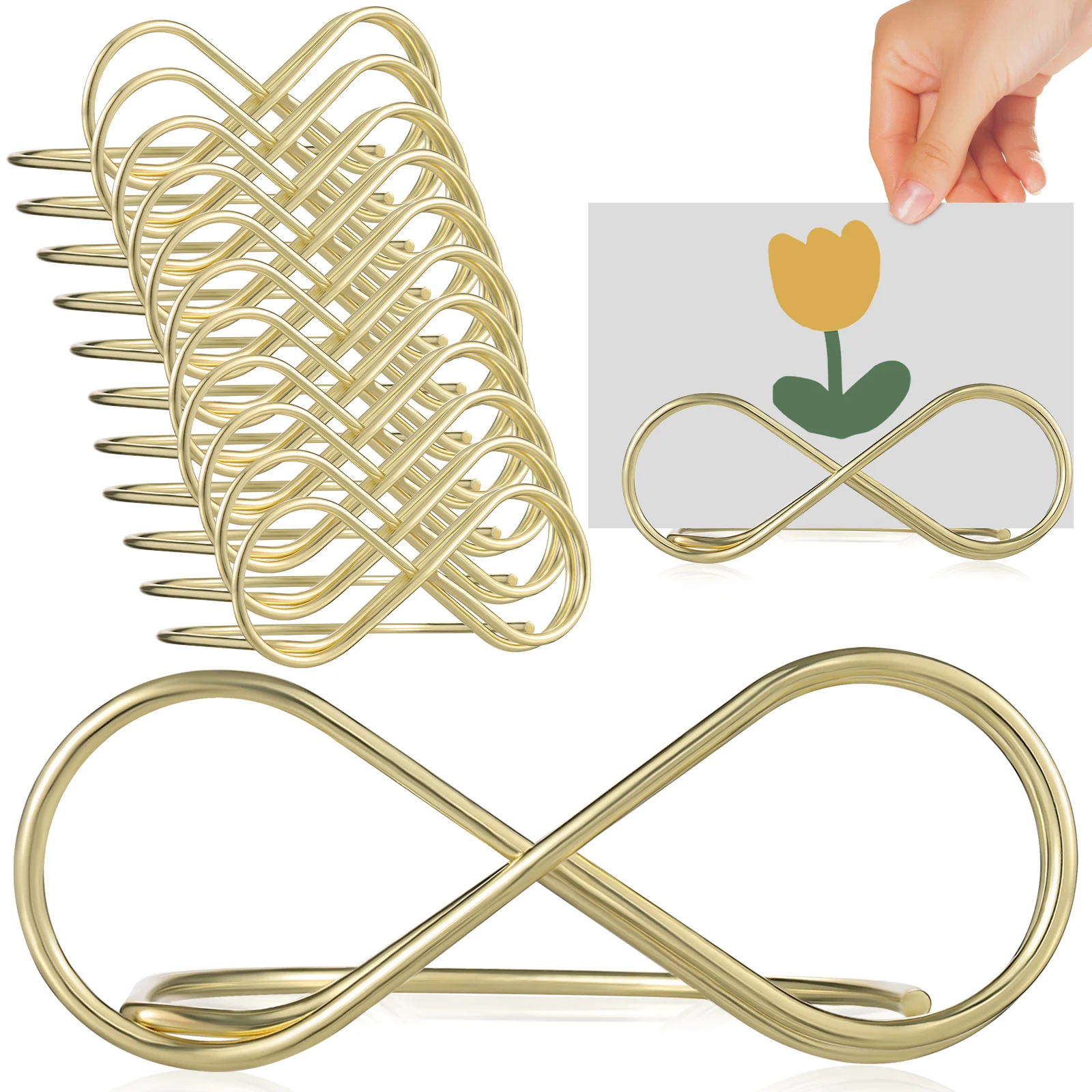 

Table Holder Holdersclips Number Photo Memo Stands Menu Stand Place Picture Signwedding Clip Wire Message Metal Name Note Gold