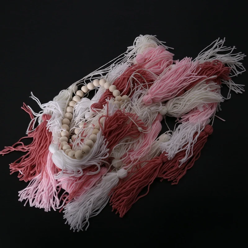 Настенный подвесной Макраме-Большой макраме с деревянными бусинами-богемный