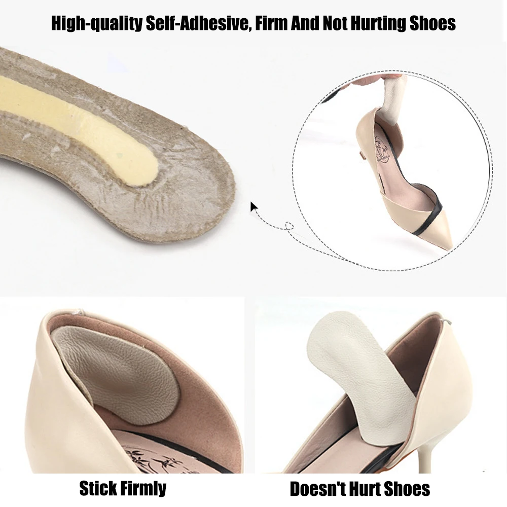 Leather Heel Sticker for Shoes Insert High Heels Liner Grips Shoe Size Reducer Anti-Wear Foot Heel Pain Relief Protector Cushion