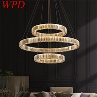 wpd modern pendant lamp led round luxury gold hanging decorative chandelier fixtures for hotel living room