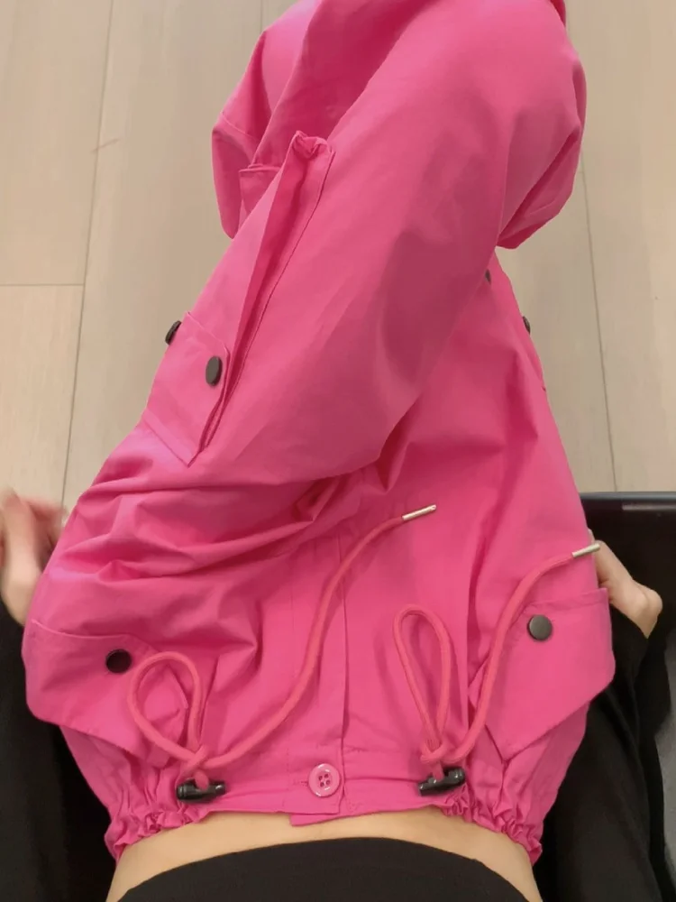 

Модные женские брюки Y2k в эстетике с широкими штанинами, повседневные брюки-карго с высокой талией и карманами, летние корейские однотонные женские брюки